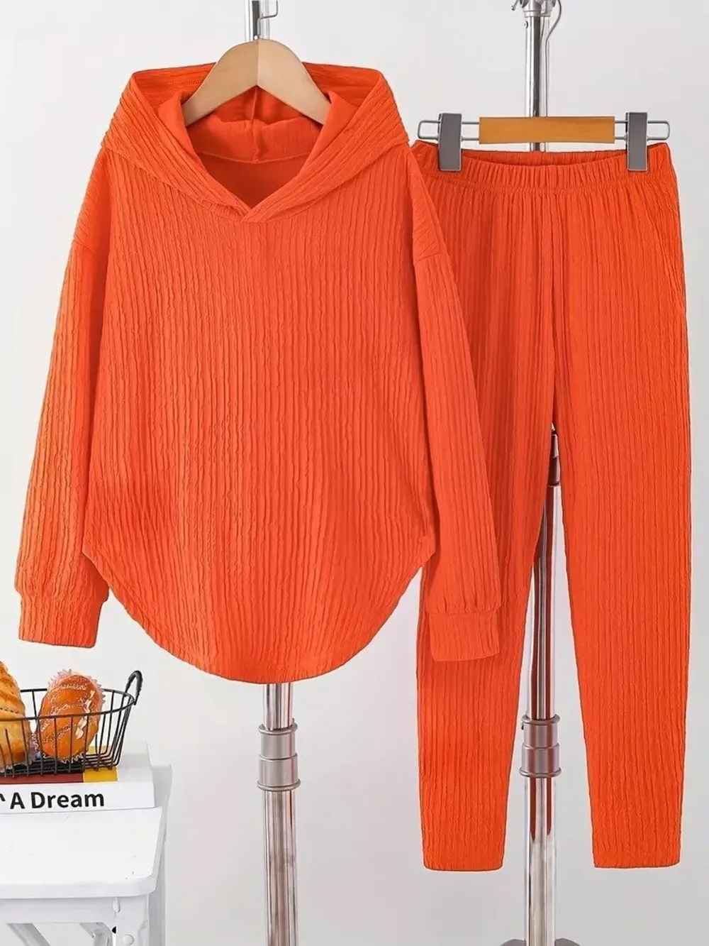 Textured Long Sleeve Hoodie and Pants Set, image 22