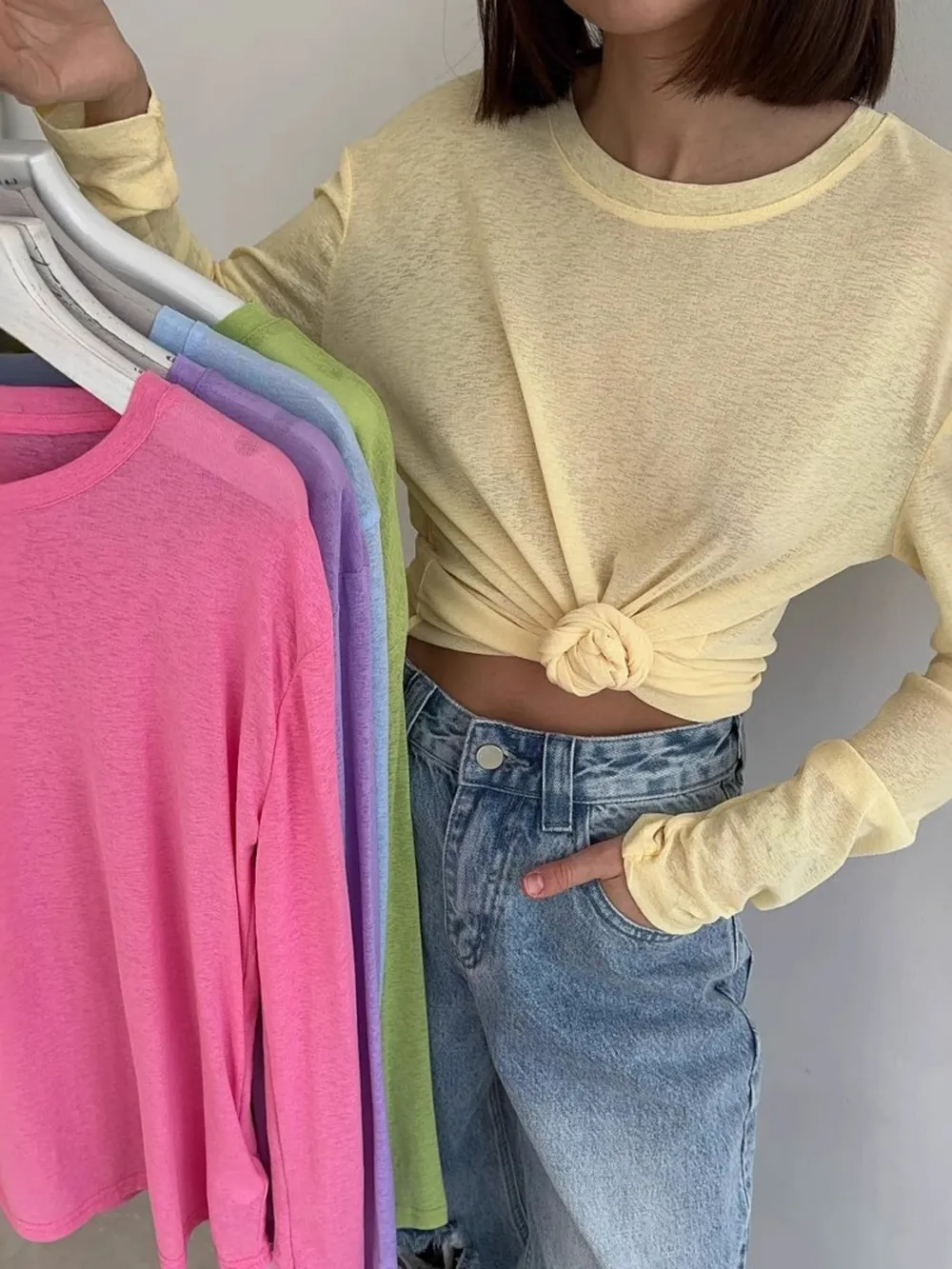 Knotted Long Sleeve T-Shirt, image 7