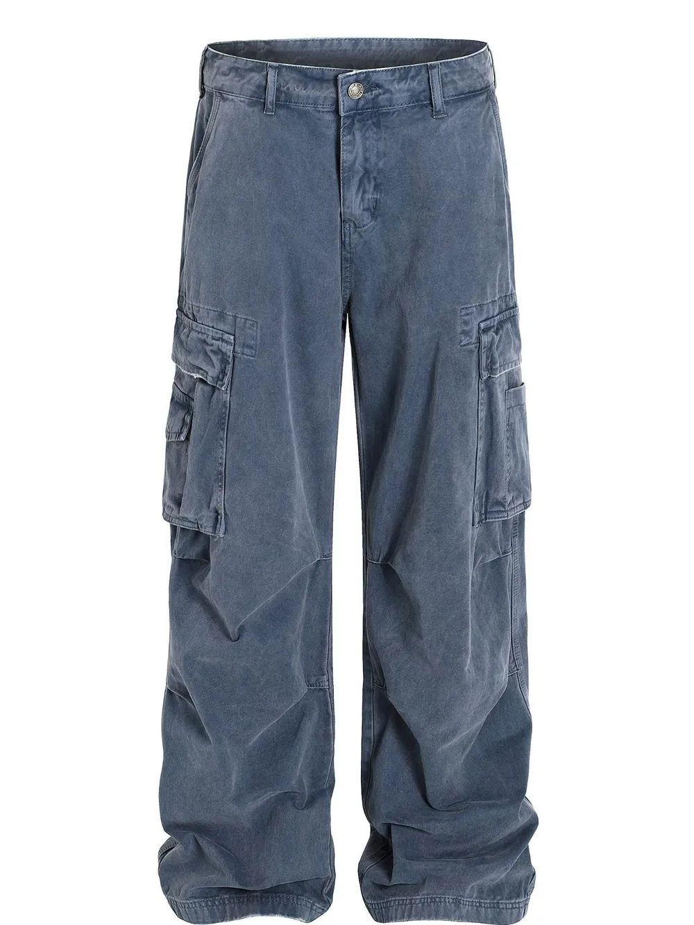 Men's Wide-Leg Cargo Jeans with Side Pockets