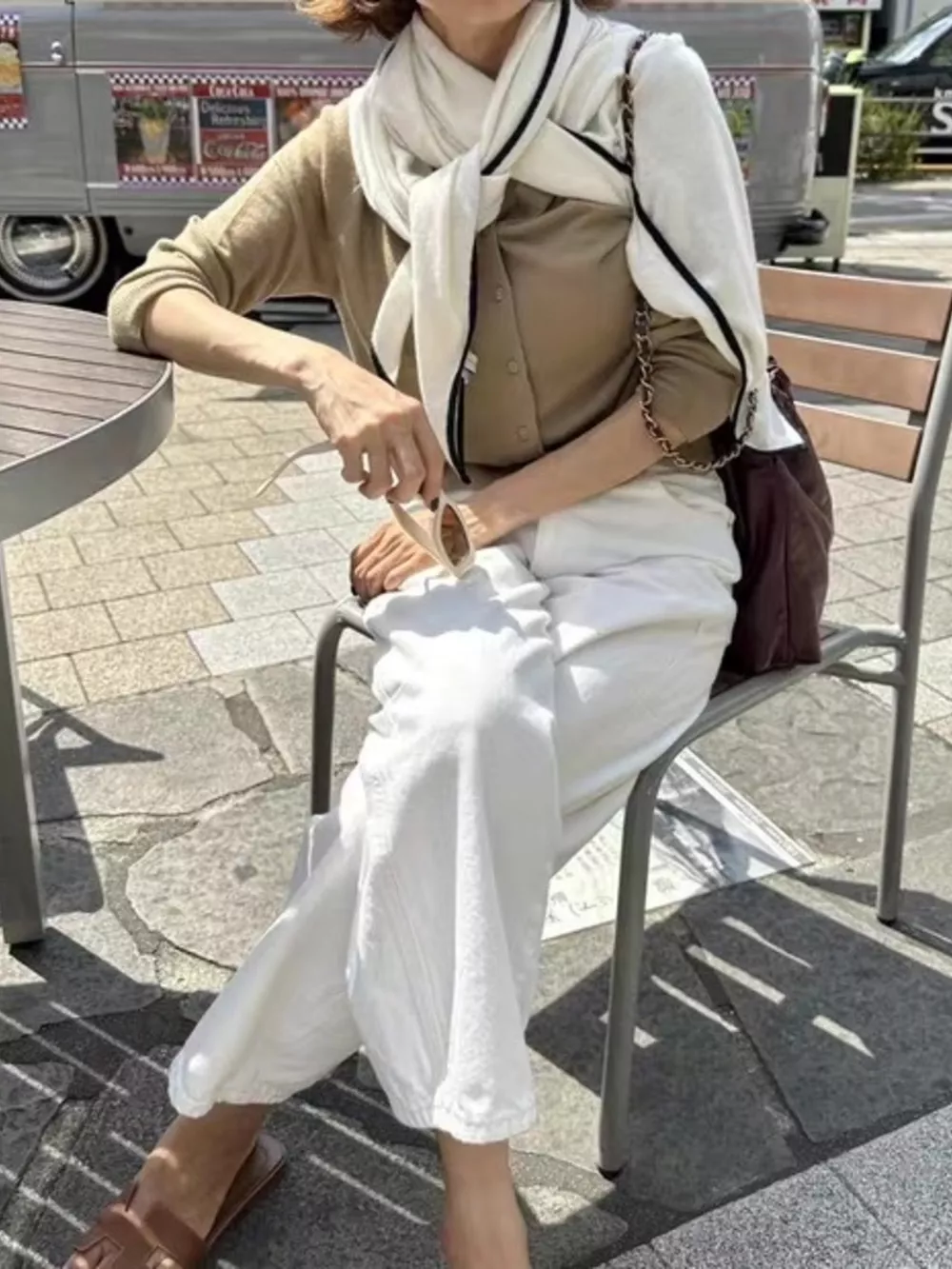 100% Wool Contrast Trim Scarf, image 3