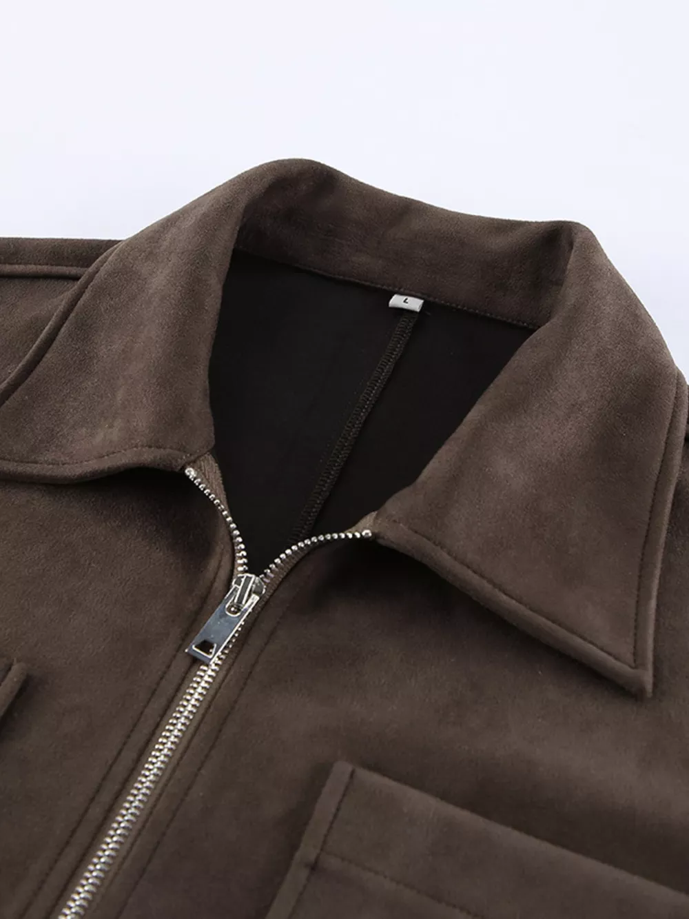 Suede Utility Jacket with Front Pockets, image 7