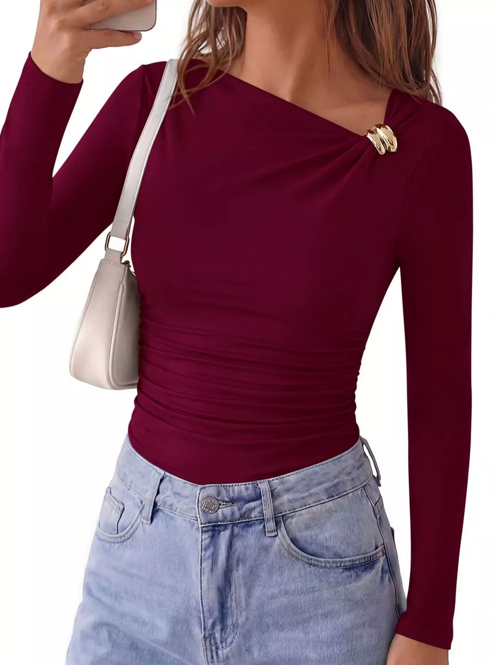 Metal Detail Long Sleeve T-Shirt, image 11