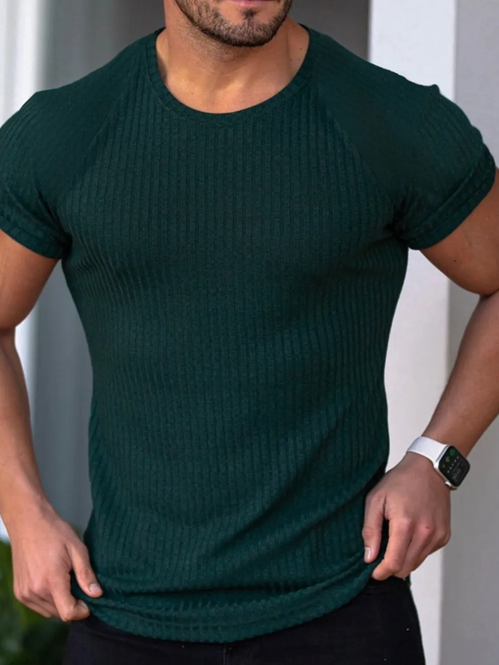 Men's Plus Size Long Sleeve Fitted T-Shirt, image 5