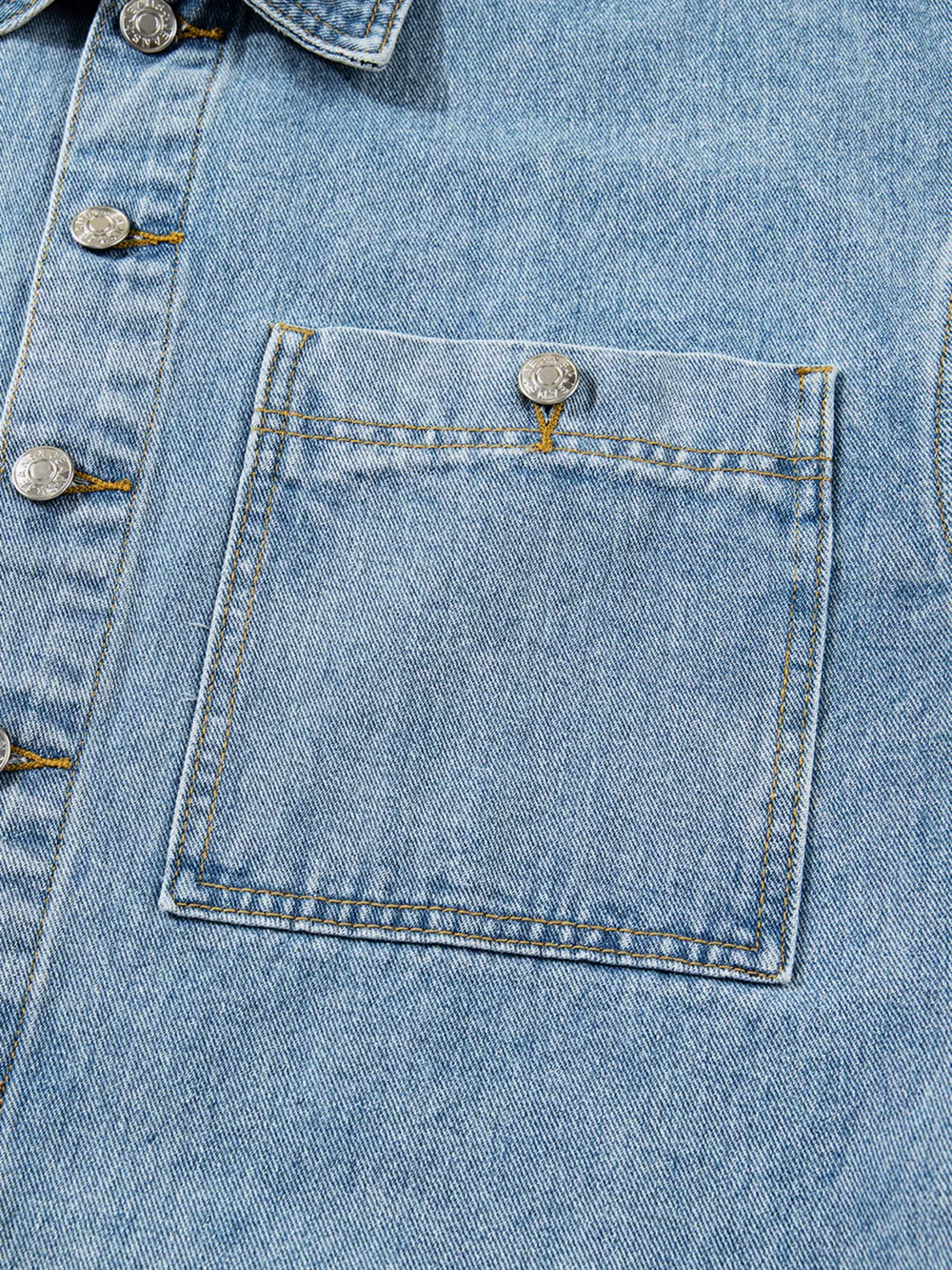 Patched Pockets Side Tie Denim Jacket, image 11