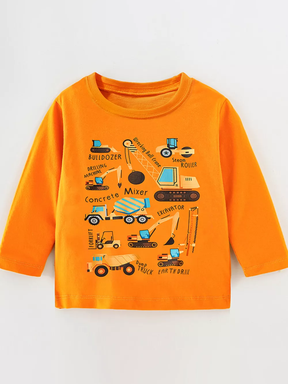 Children's Construction Vehicle Long Sleeve T-Shirt
