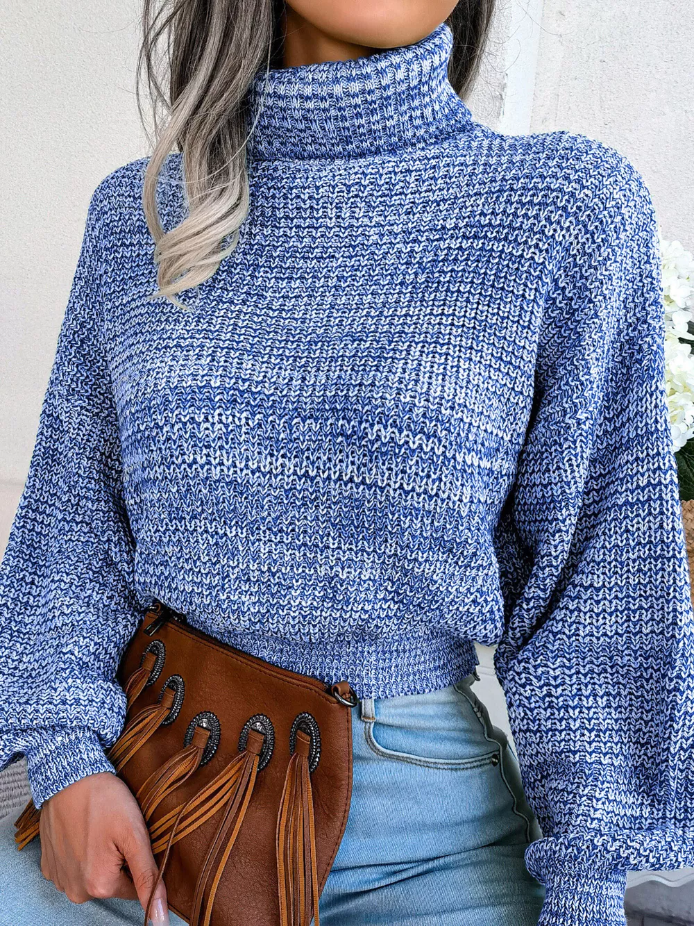Turtleneck Dropped Shoulder Sweater, image 13
