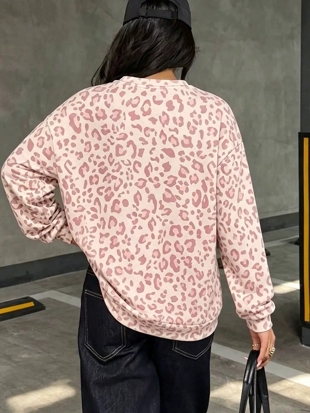 Leopard Print Crew Neck Sweatshirt, image 9