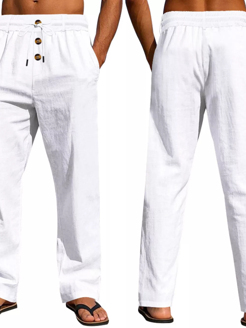 Men's Full Size Drawstring Pants with Button-Front Detail Plus Size, image 17