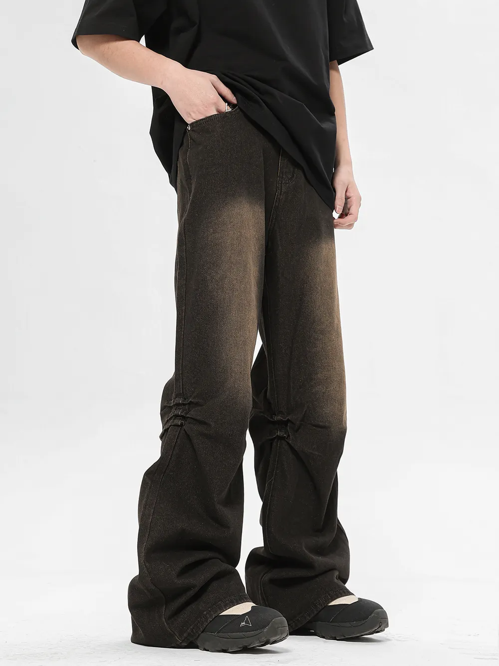Men's Relaxed Fit Vintage Wash Flare Jeans, image 6