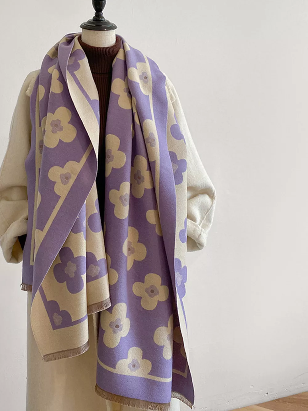 Floral Print Raw Hen Scarf, image 10