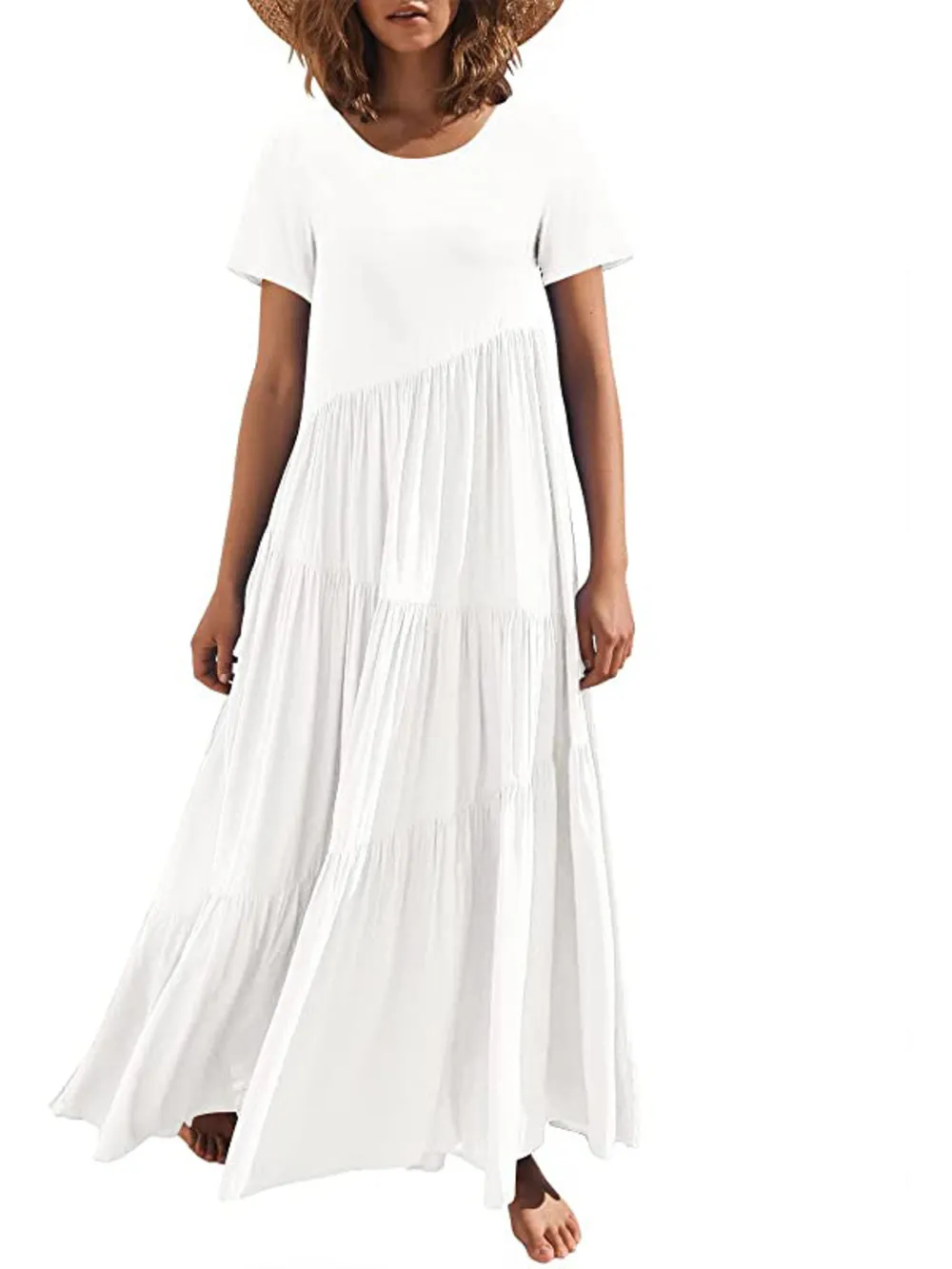 Round Neck Tiered Ruffle Maxi Dress, image 19