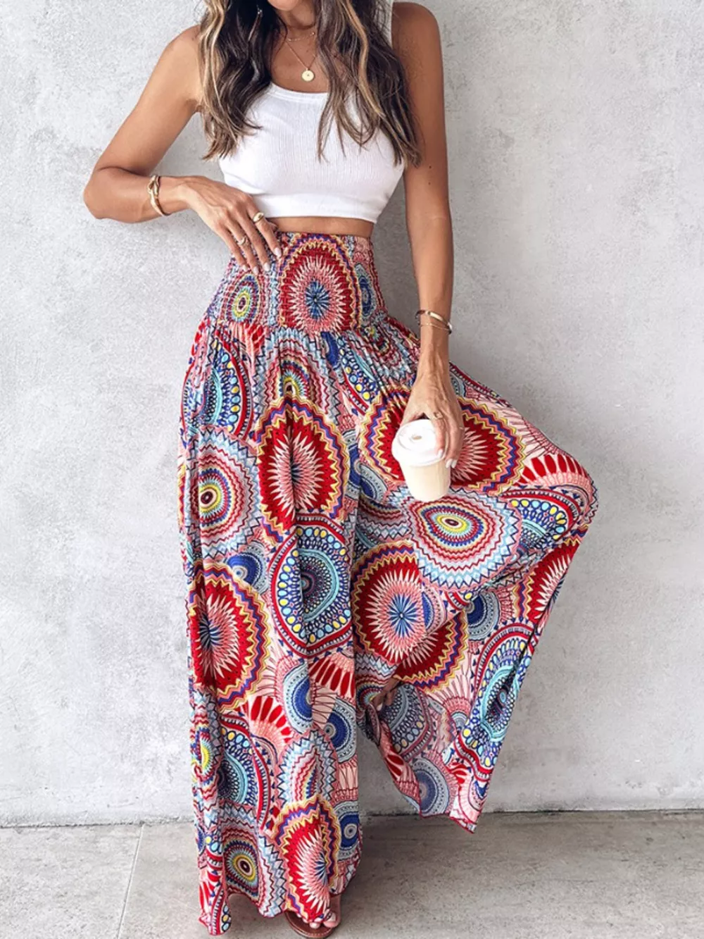 Printed Wide-Leg Pants, image 7