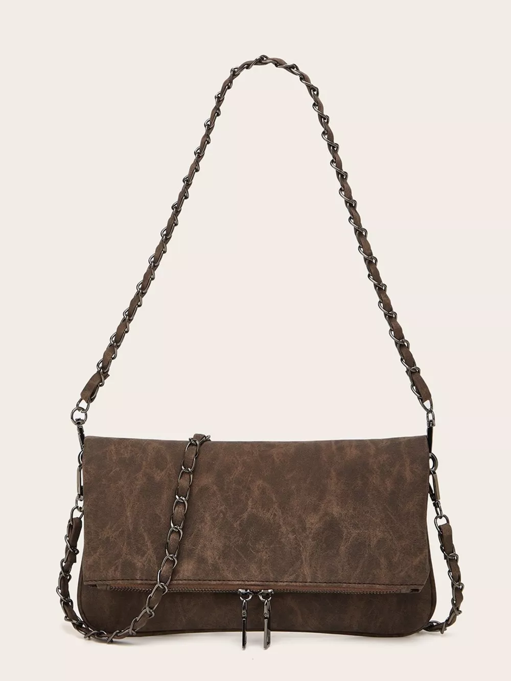 PU Leather Chain Strap Shoulder Bag, image 2