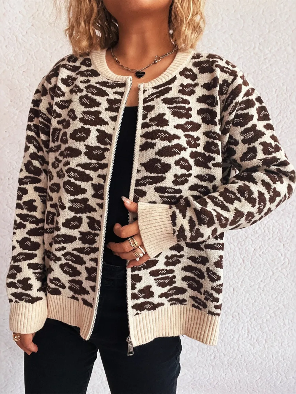 Zip Up Long Sleeve Cardigan, image 15
