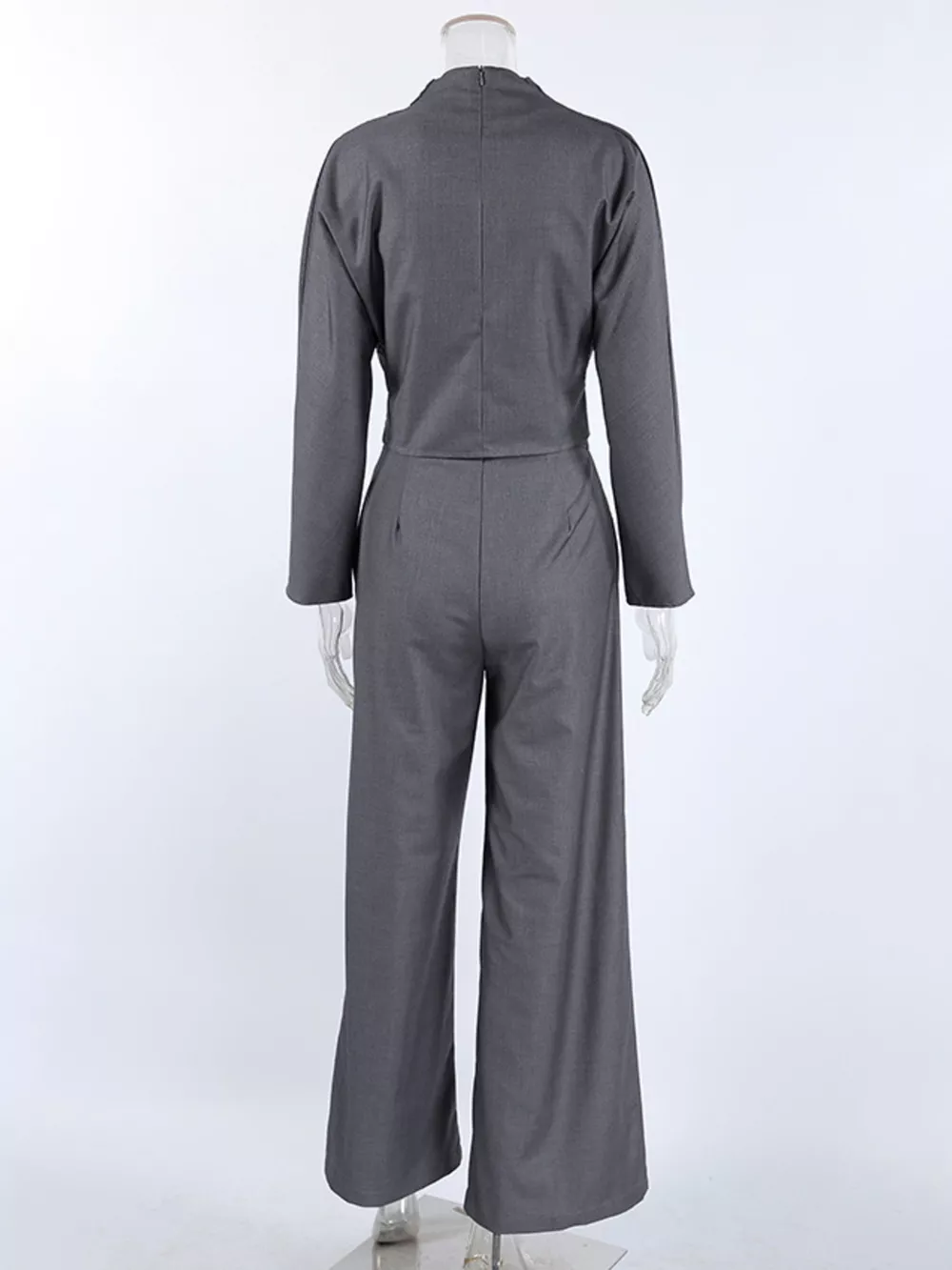Draped Crop Top and Wide-Leg Pants Set, image 11
