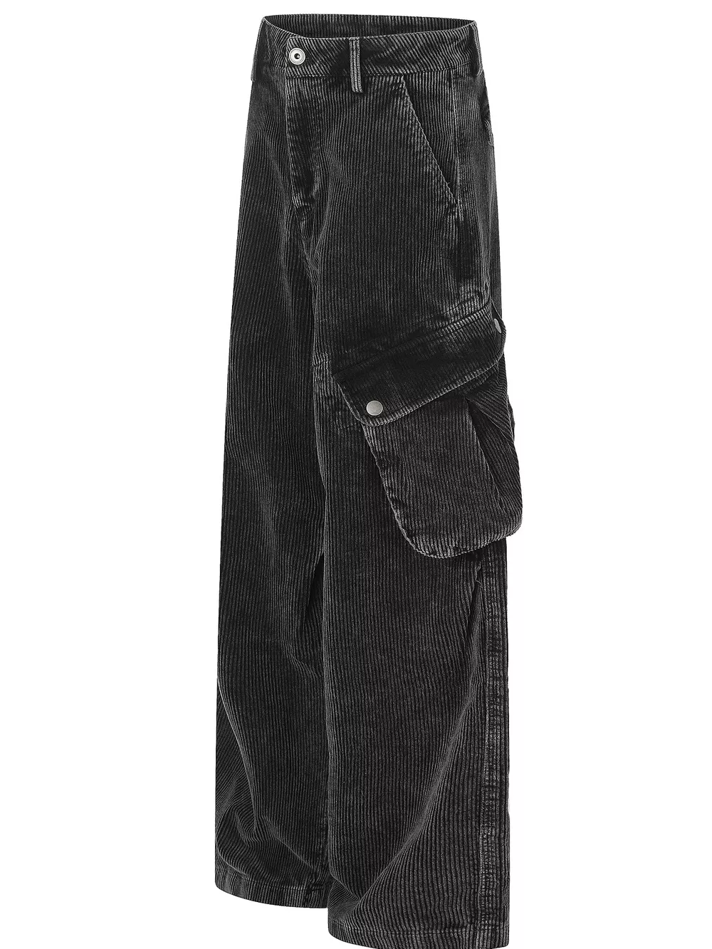 Men's High-Waisted Corduroy Cargo Pants, image 2