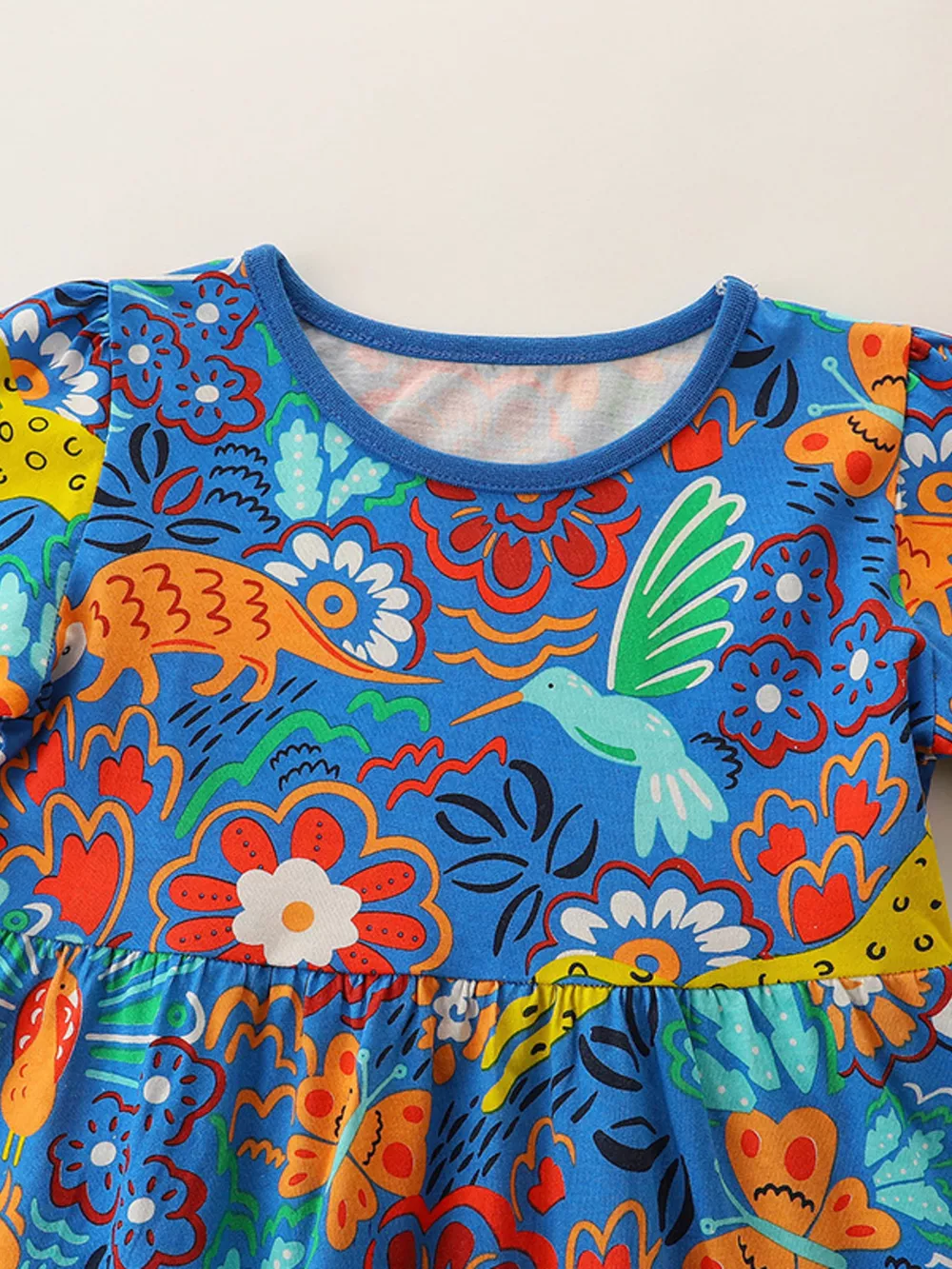 Children's Printed Round Neck Short Sleeve Dress, image 3