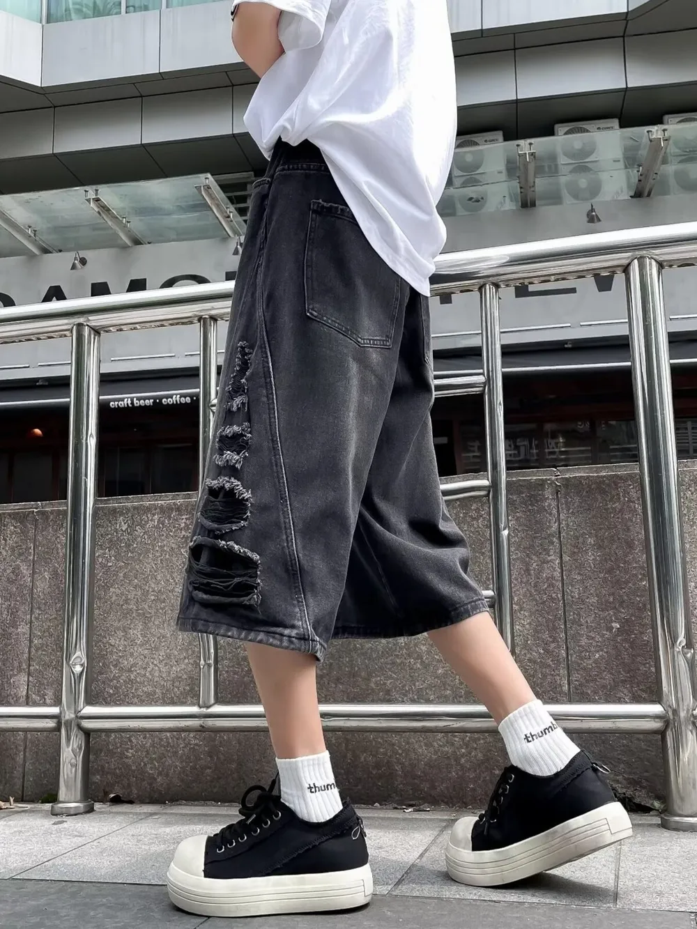 Men's Full Size Wide Leg Denim Shorts Plus Size, image 6