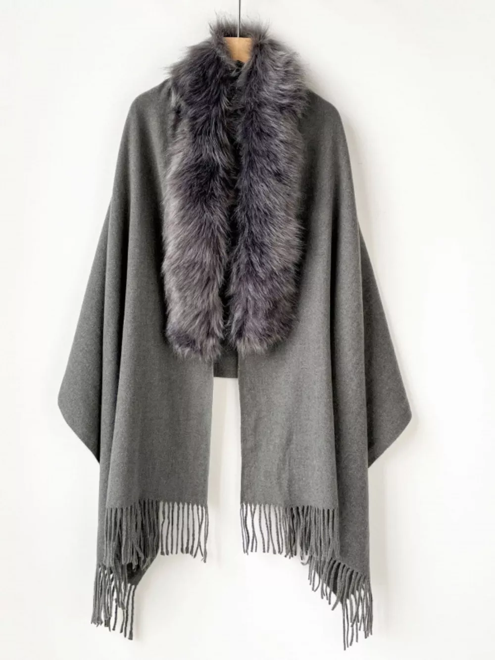 Faux Fur Fringe Scarf Wrap, image 4