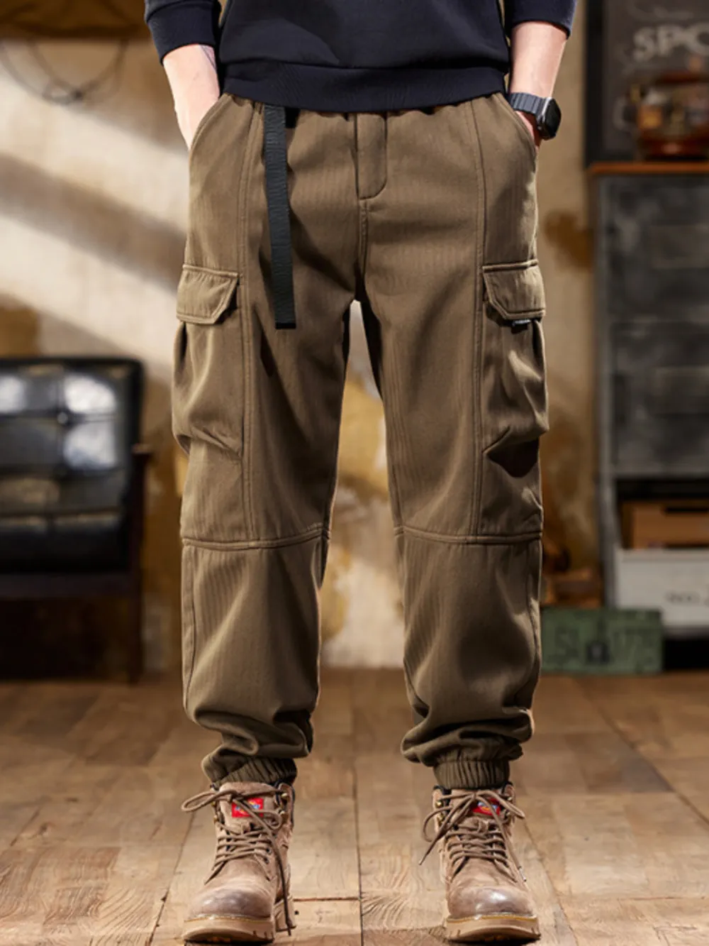 Men's Plus Size Casual Cargo Pants, image 2