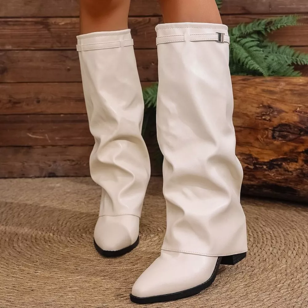 Point Toe Block Heels Boots, image 4