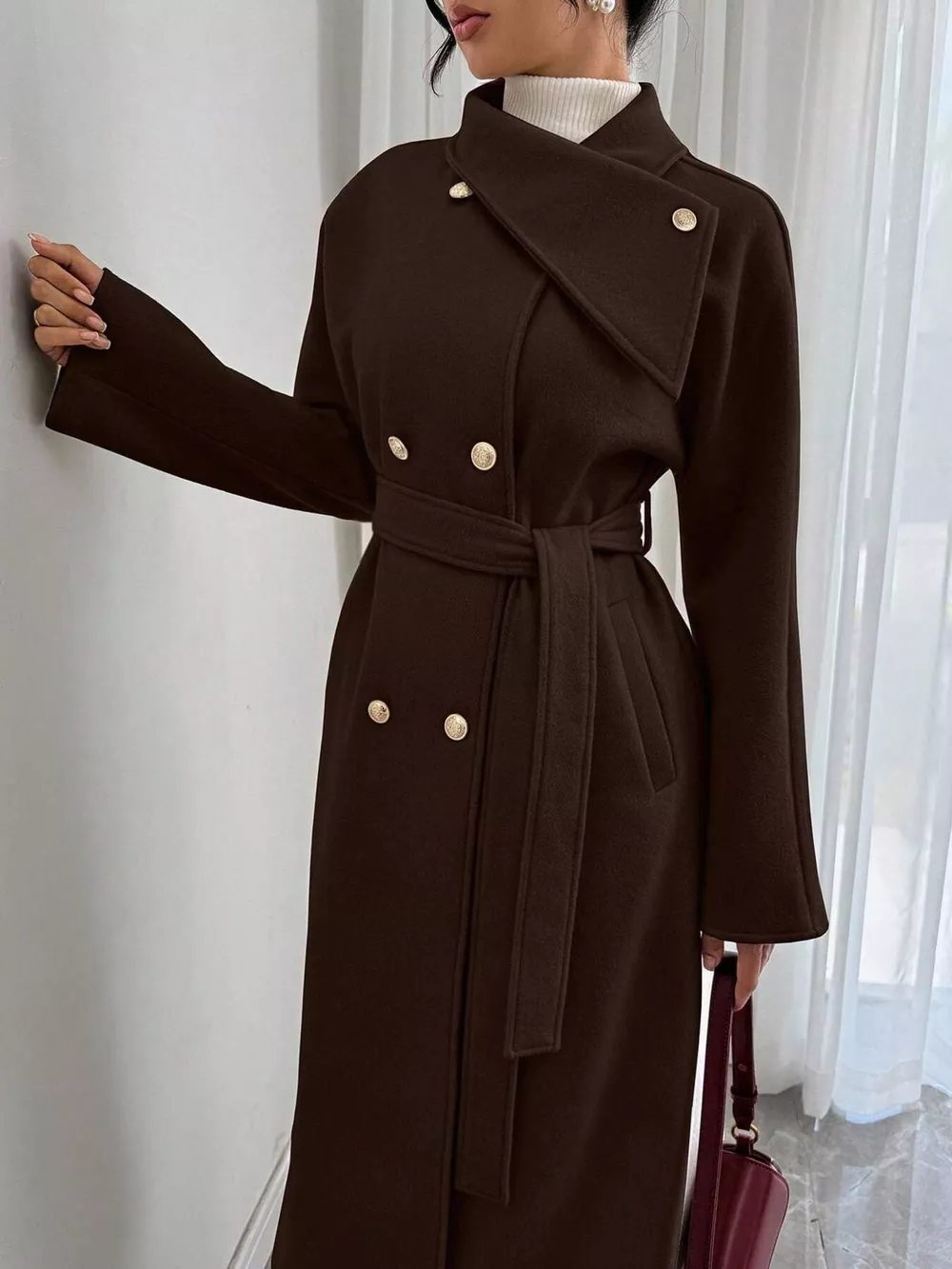 Double-Breasted Longline Coat, image 3