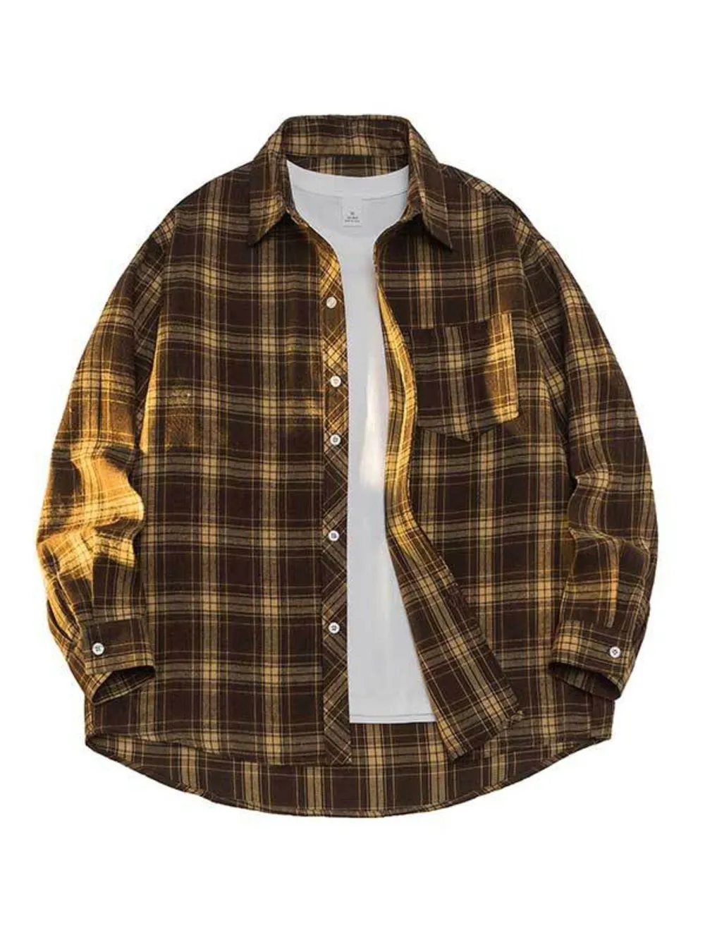 Men's Full Size Plaid Button Up Shirt Plus Size, image 3