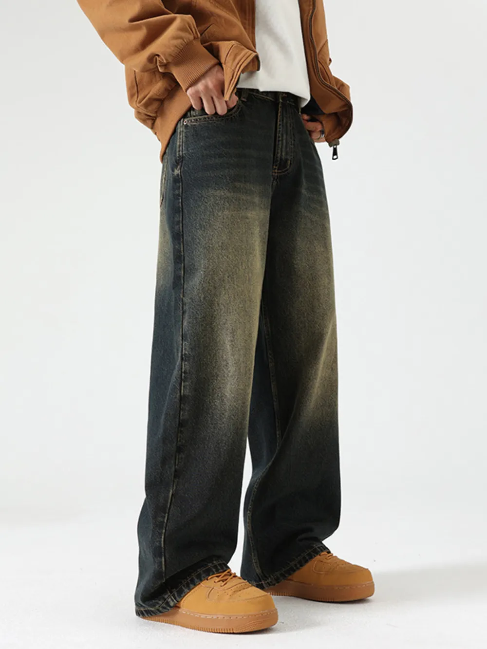 Men's Wide Leg Baggy Jeans, image 4