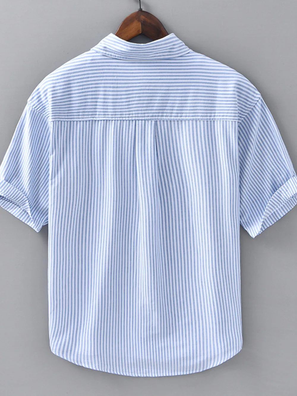 Men's Plus Size Casual Striped Short Sleeve Shirt, image 2