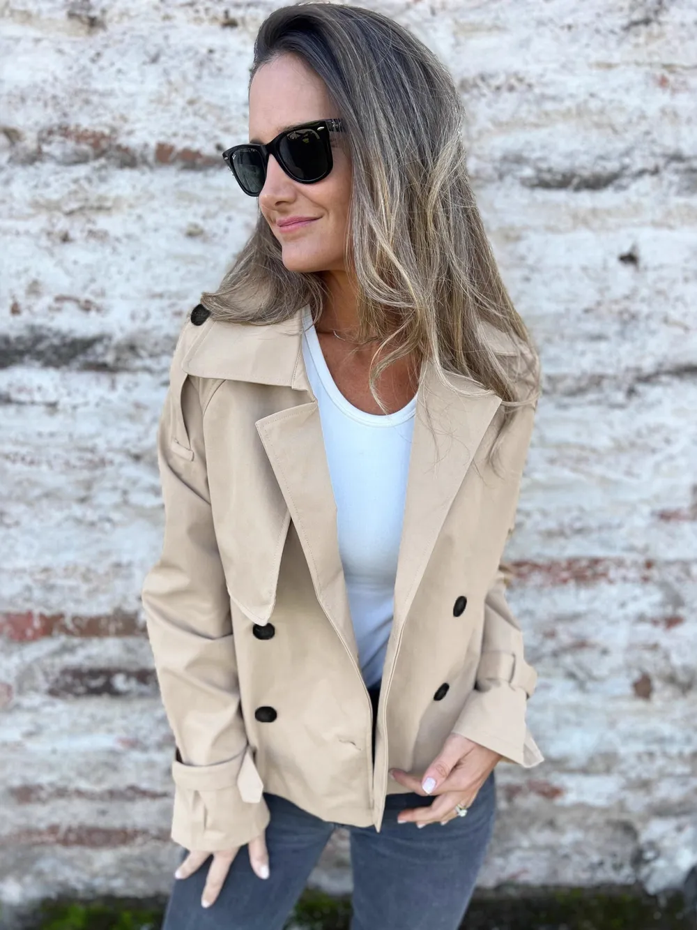 Full Size Long Sleeve Button Up Trench Coat Plus Size, image 2