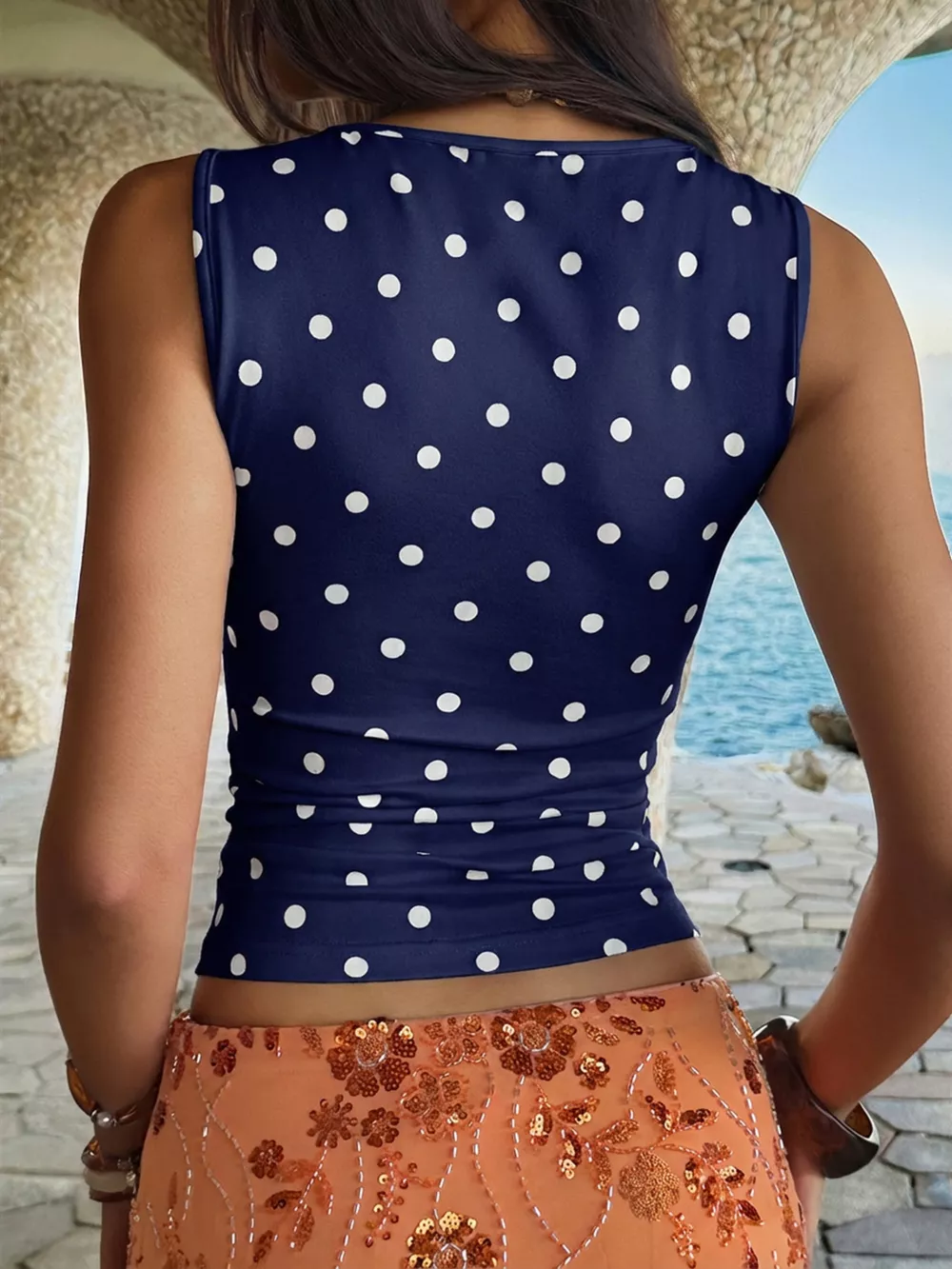 Polka Dot Scoop Neck Tank, image 13