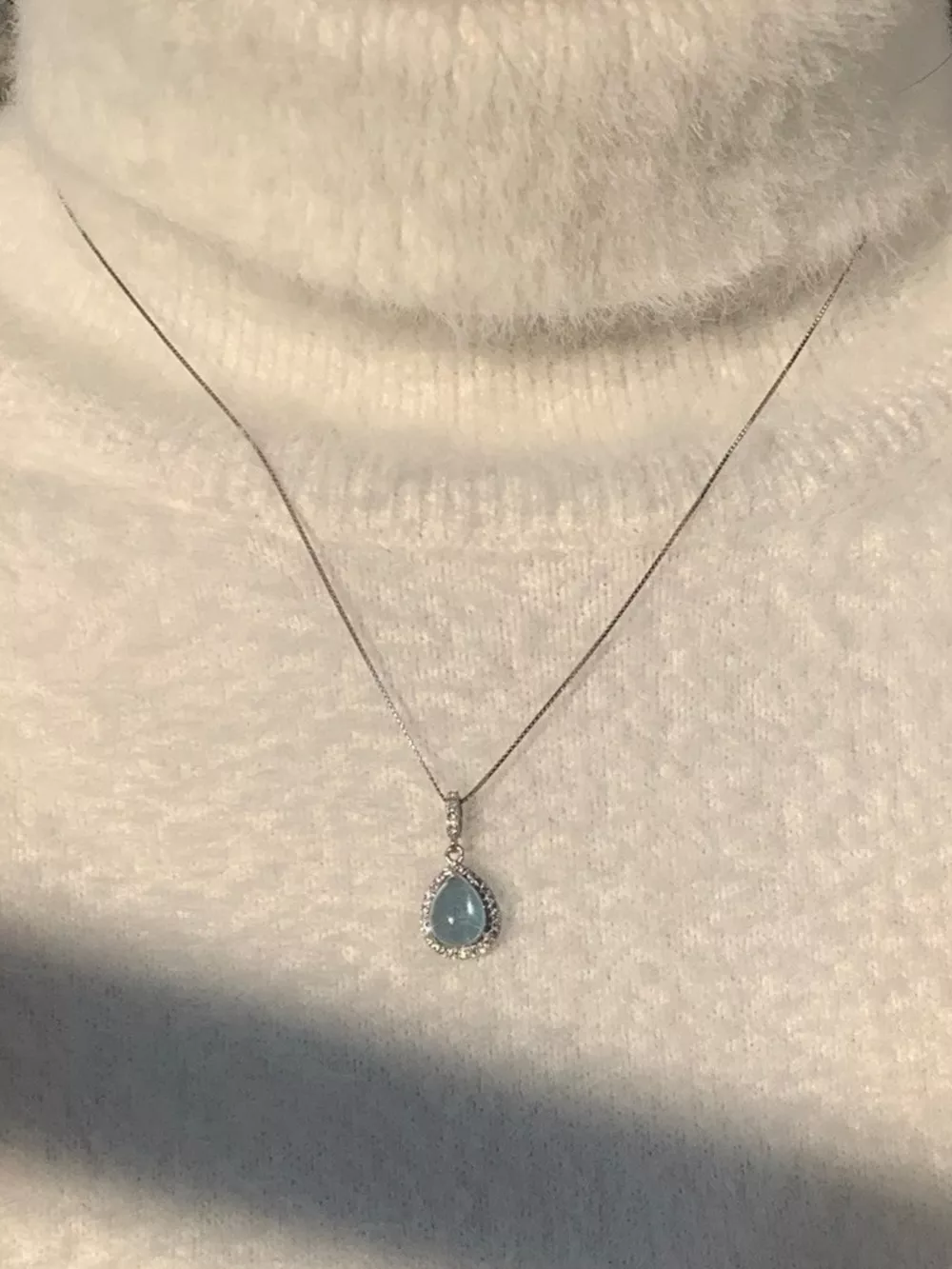 Crystal Teardrop Pendant Necklace, image 2