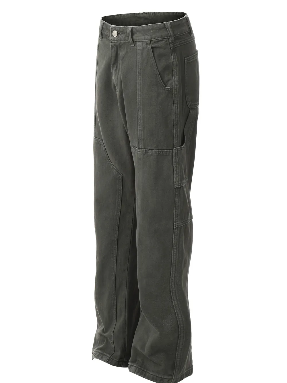 Men's Vintage Washed Wide Leg Cargo Jeans, image 2