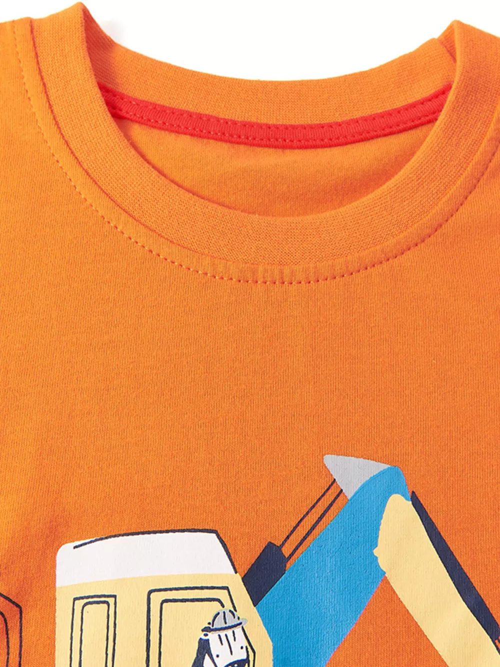 Children's Excavator Short Sleeve Tee and Shorts Pajama Set, image 2