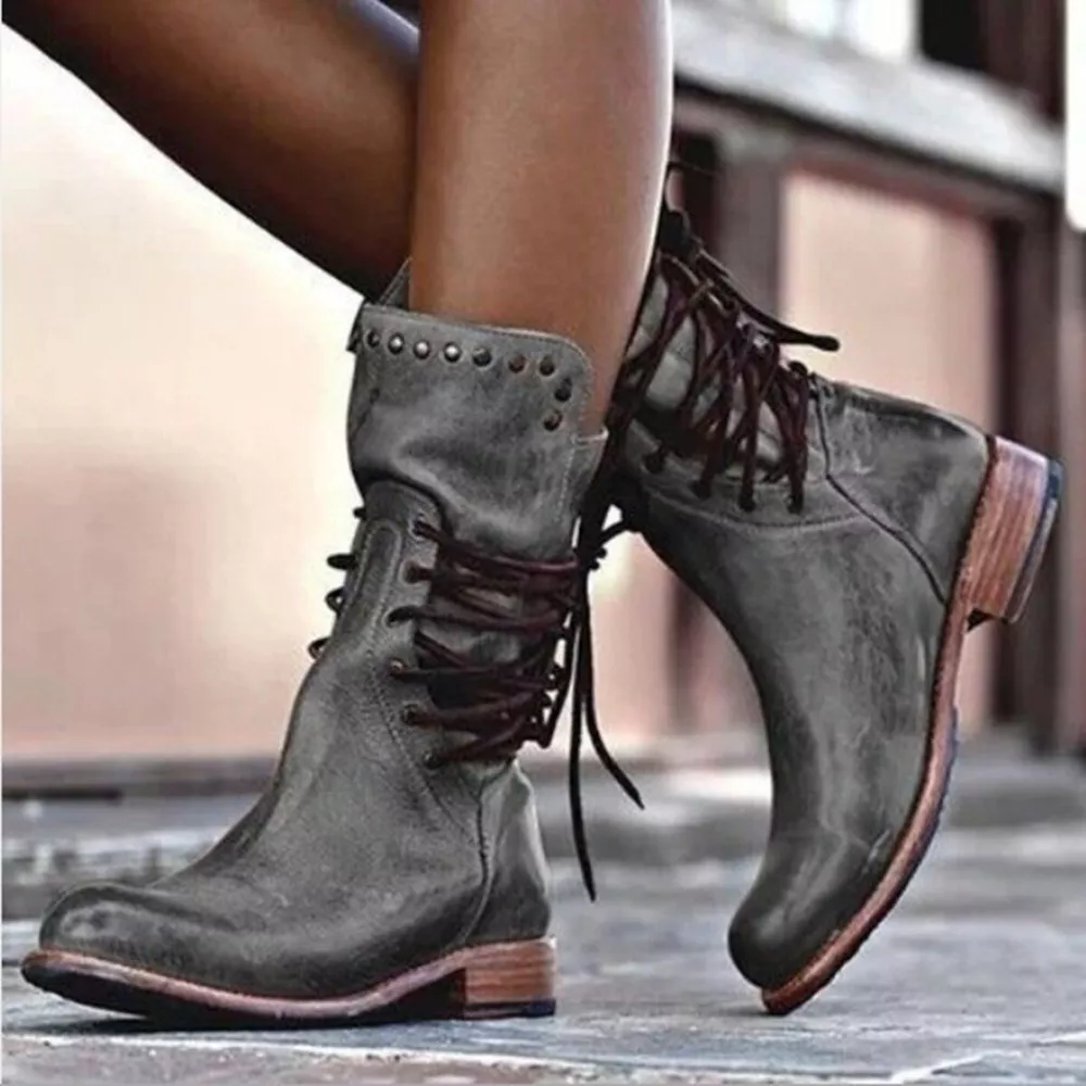 Lace Up Block Heels Boots, image 8