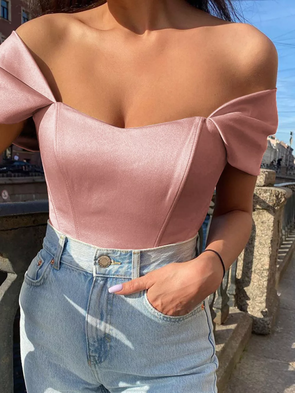 Off-Shoulder Short Sleeve Blouse, image 13