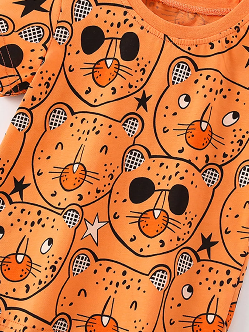 Children's Bear Print Round Neck Top and Shorts Set, image 5