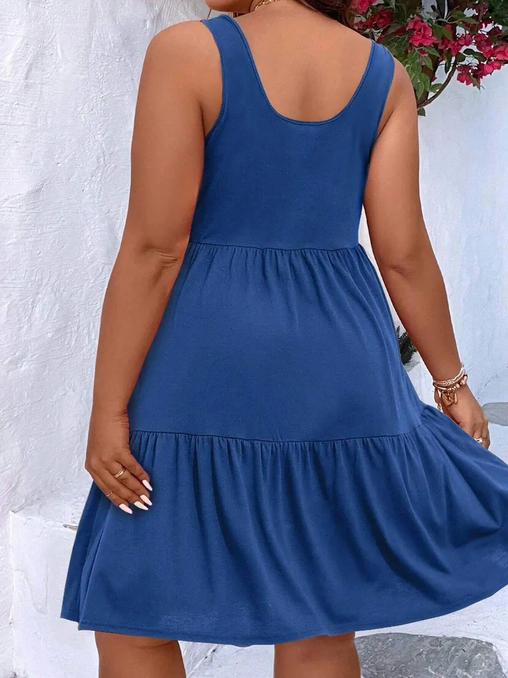 Plus Size Tiered Scoop Neck Tank Dress, image 8