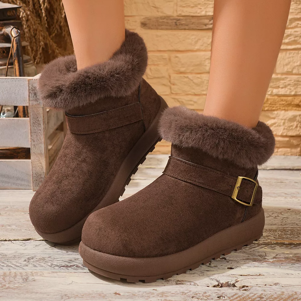 Faux Fur Lined Suede Winter Boots, image 5