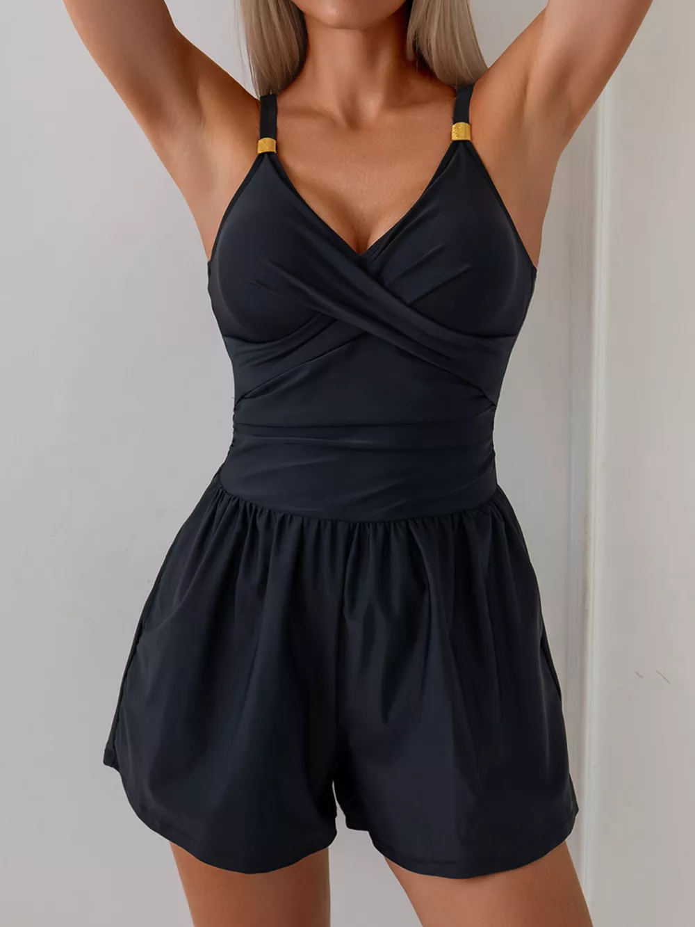 V-Neck Spaghetti Strap One-Piece Swimsuit, image 5