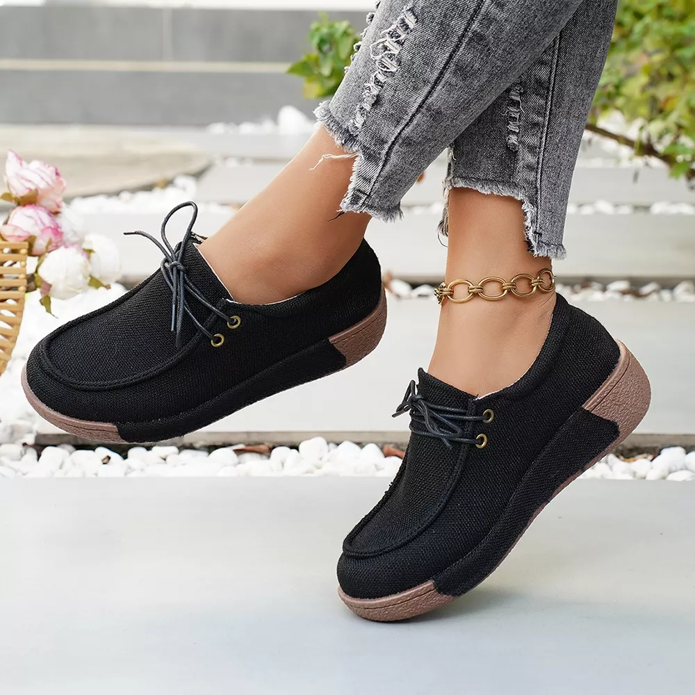 Round Toe Lace-Up Sneakers, image 9