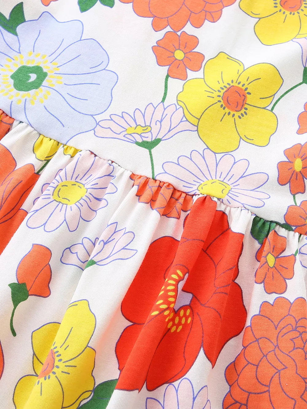 Children's Floral Print Ruffle Sleeve Casual Dress, image 4