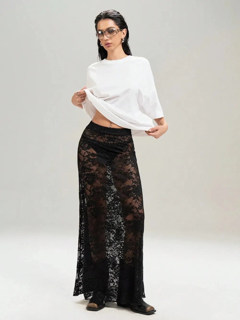 Lace Maxi Skirt, image 3