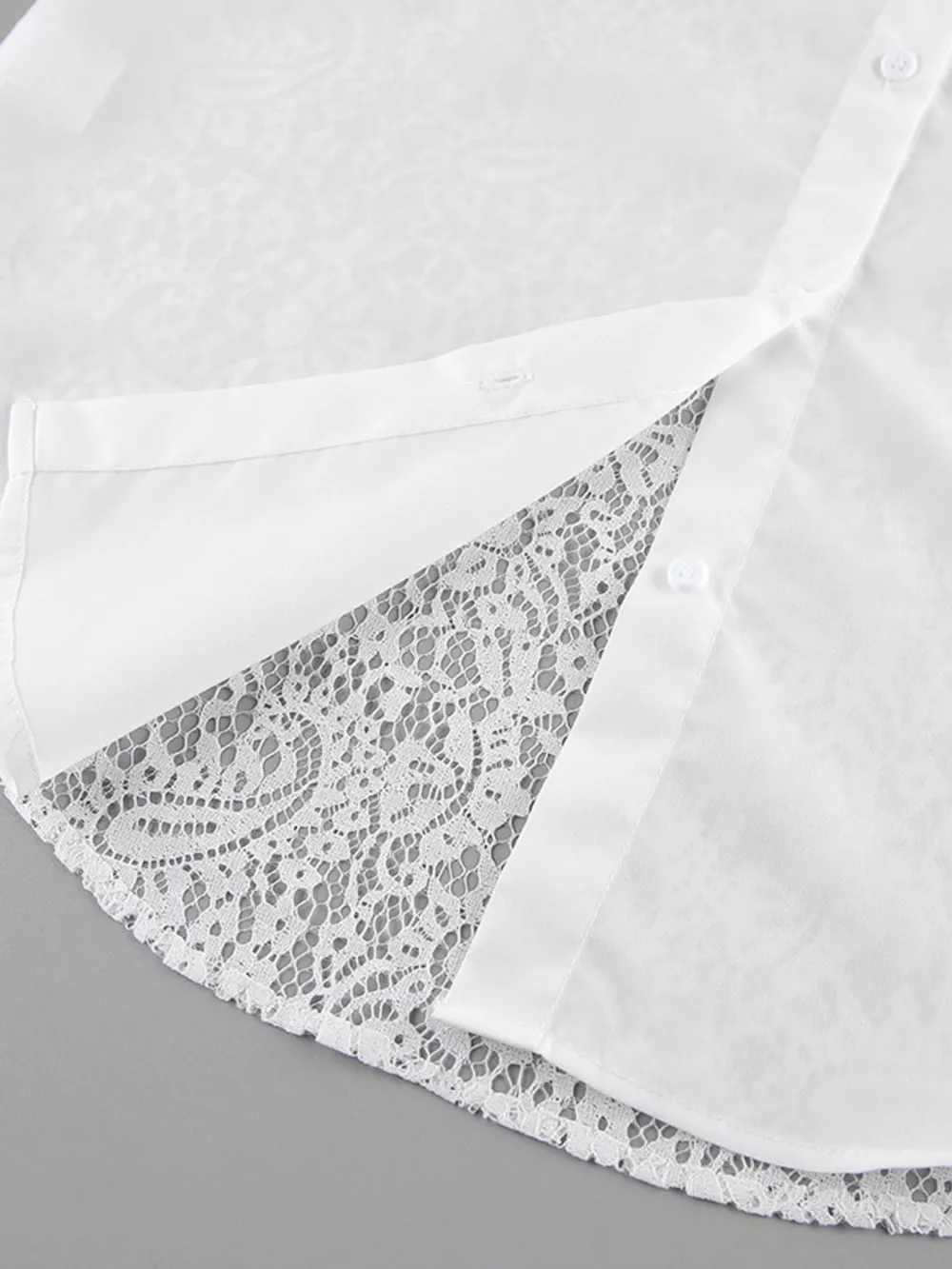 Lace Sleeve Button-Down Shirt, image 11
