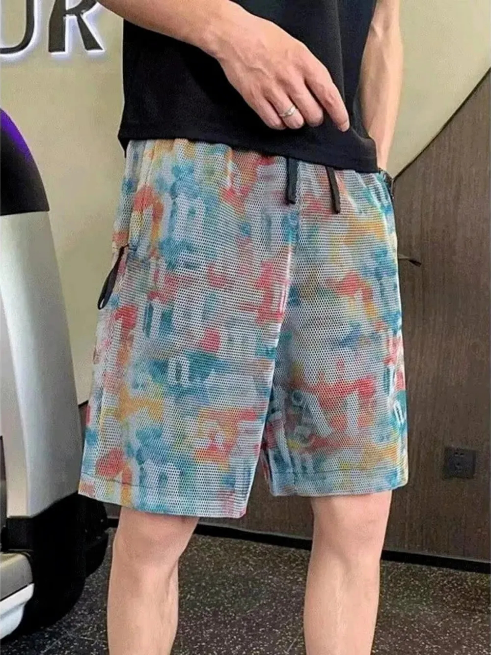 Men's Plus Size Drawstring Printed Skirt, image 2