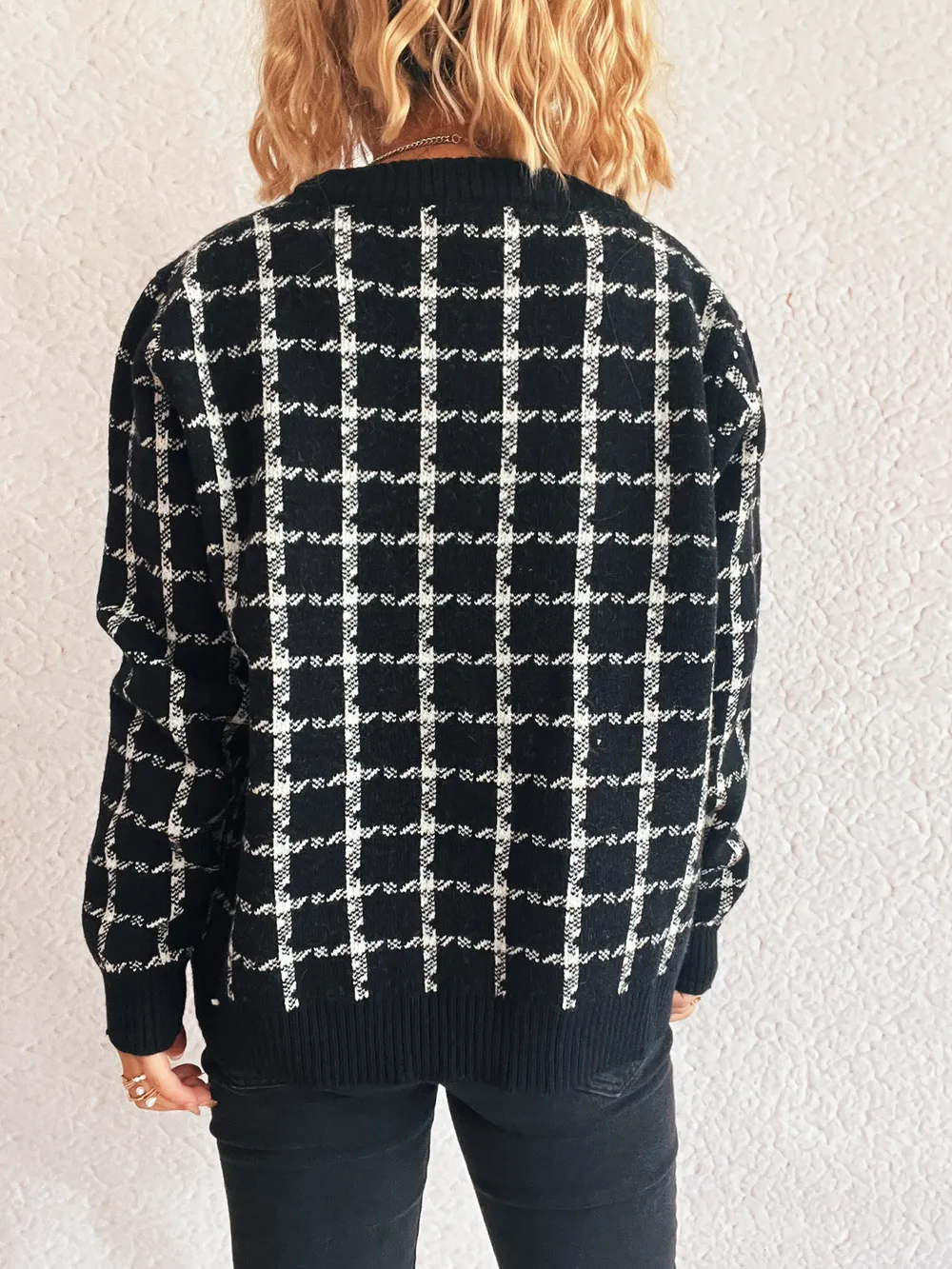 Plaid Pattern Zip Up Cardigan, image 16