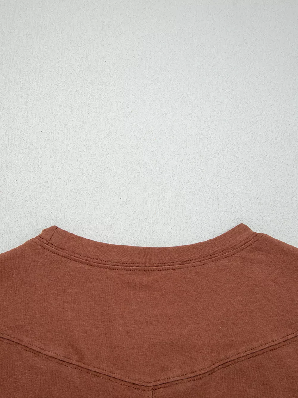 Raw Seam Detail Solid Color Long Sleeve Top, image 6