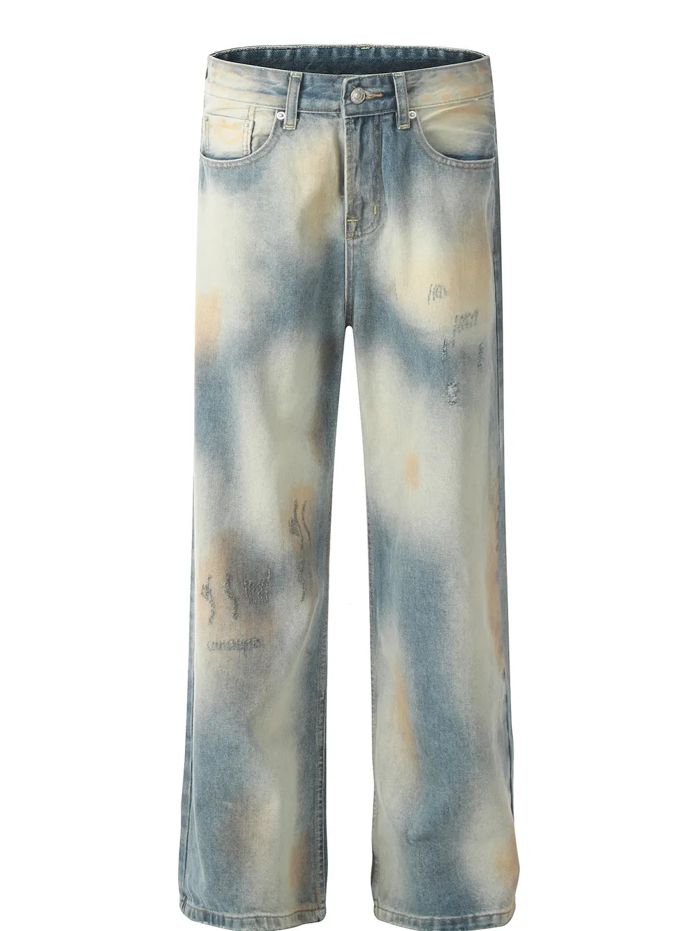 Men's Washed Straight Leg Jeans
