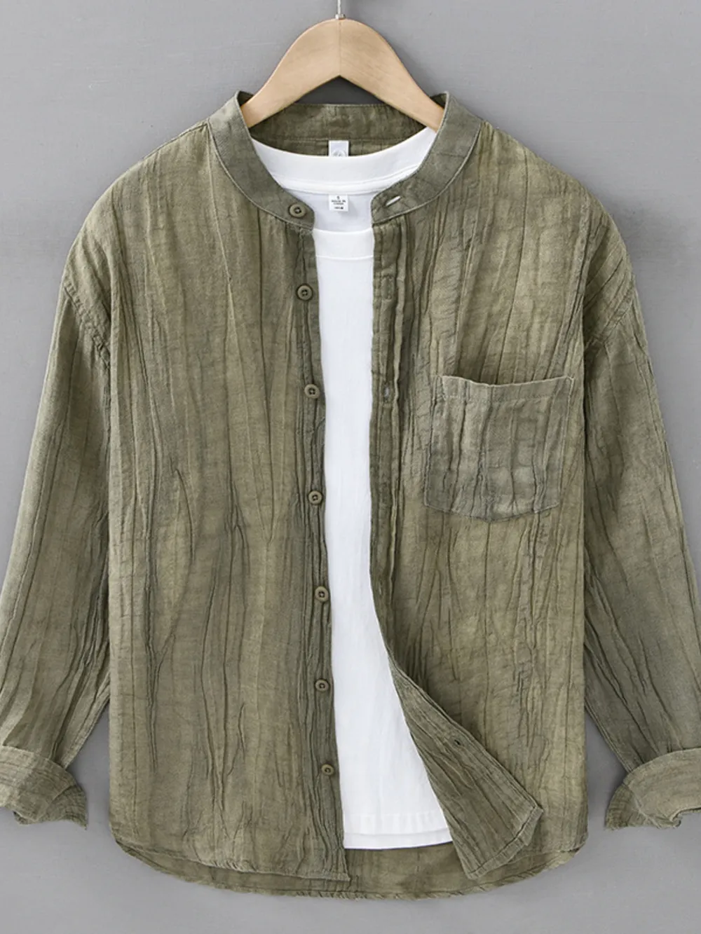 Men's Plus Size Button Up Long Sleeve Shirt, image 4