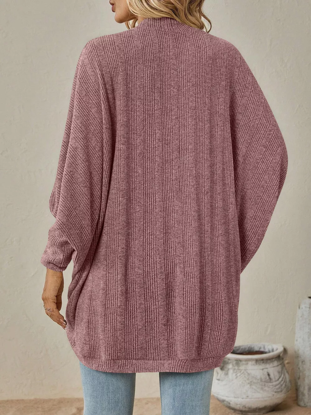 Cozy Oversized Open Front Knit Cardigan, image 12